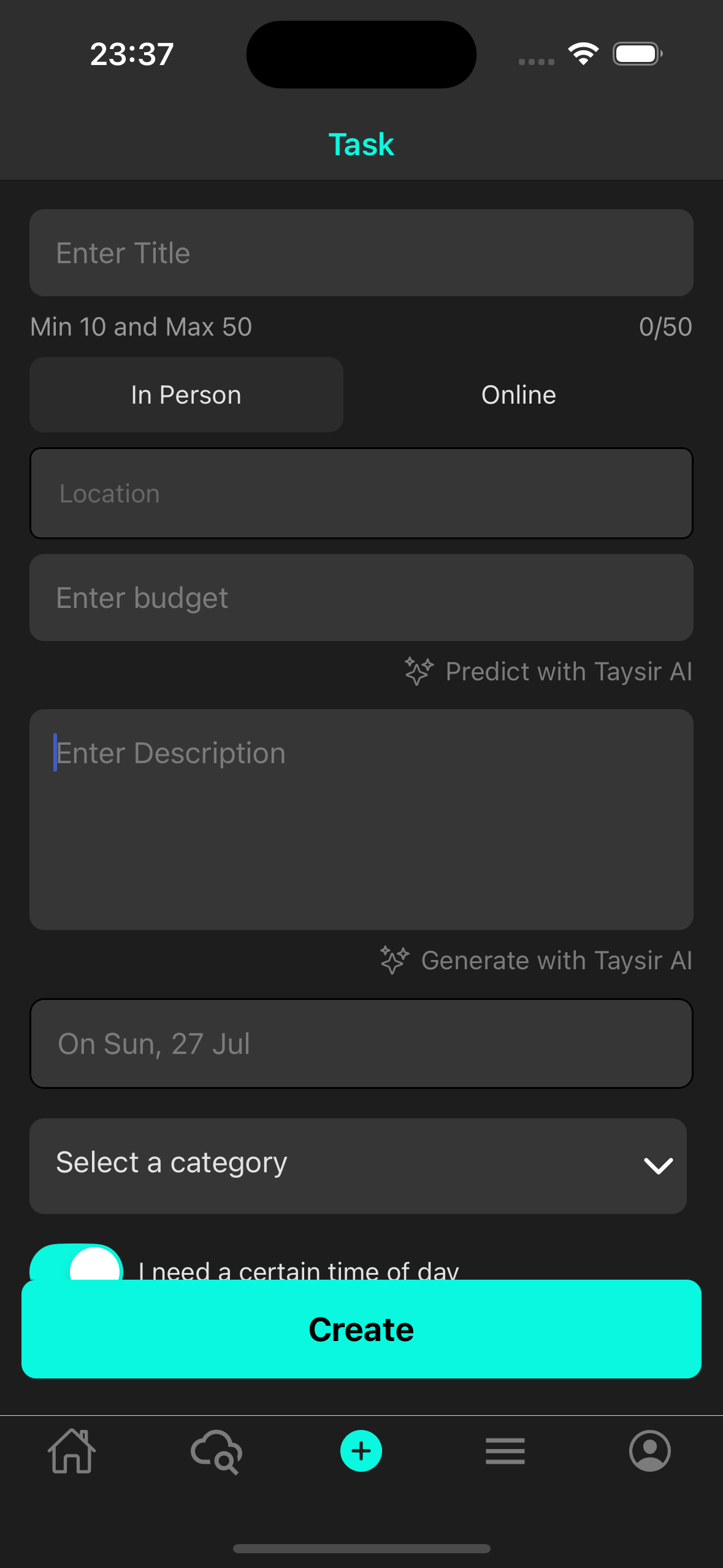 Taysir app screen 4